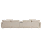 Canapé d'angle modulable en U 6 places en chenille grise