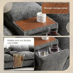 Canapé d'angle modulable en U 6 places en chenille grise