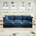 Canapé sectionnel modulaire en velours côtelé bleu / vert / noir / crème avec ottomans, 2 à 4 places