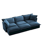 Canapé sectionnel modulaire en velours côtelé bleu / vert / noir / crème avec ottomans, 2 à 4 places
