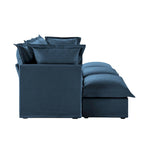 Canapé sectionnel modulaire en velours côtelé bleu / vert / noir / crème avec ottomans, 2 à 4 places