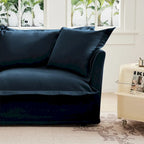 Canapé sectionnel modulaire en velours côtelé bleu / vert / noir / crème avec ottomans, 2 à 4 places