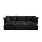 Canapé sectionnel modulaire en velours côtelé bleu / vert / noir / crème avec ottomans, 2 à 4 places