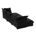Canapé sectionnel modulaire en velours côtelé bleu / vert / noir / crème avec ottomans, 2 à 4 places