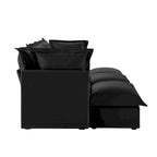 Canapé sectionnel modulaire en velours côtelé bleu / vert / noir / crème avec ottomans, 2 à 4 places