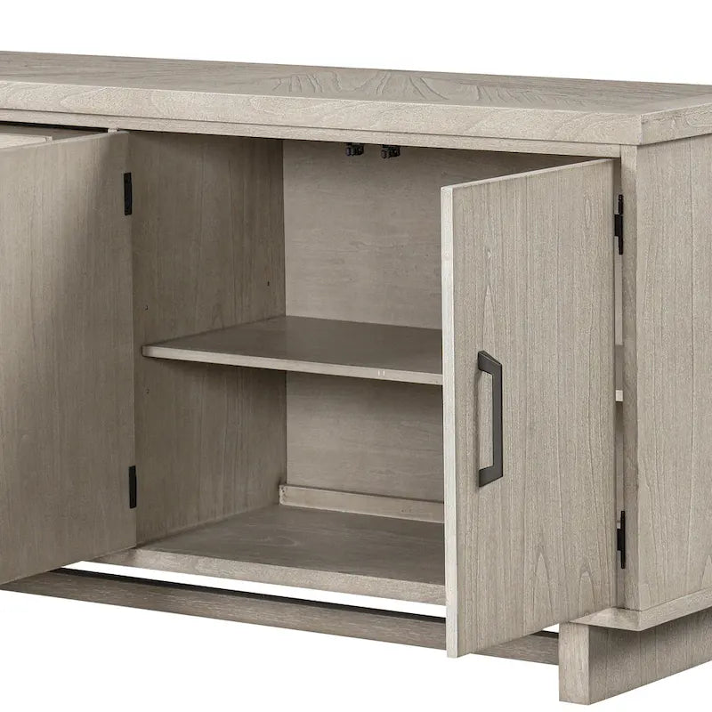 Buffet-bahut en bois massif de 60 po style moderne campagnard Yetaria de Furniture of America