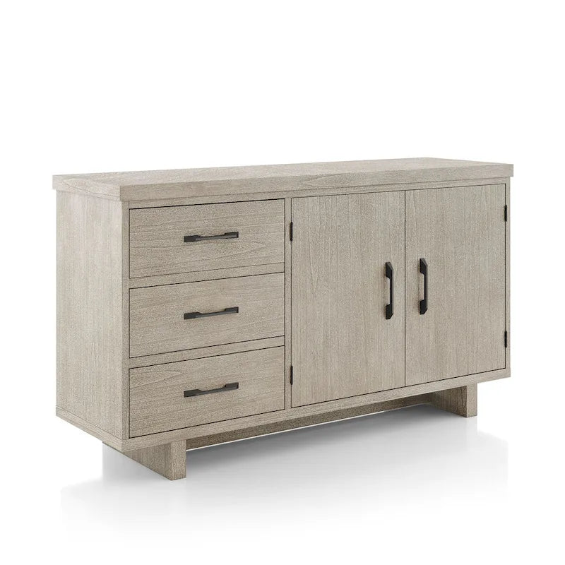 Buffet-bahut en bois massif de 60 po style moderne campagnard Yetaria de Furniture of America