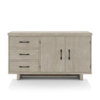 Buffet-bahut en bois massif de 60 po style moderne campagnard Yetaria de Furniture of America