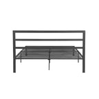 Lit plateforme en acier noir/gris anthracite Queen avec tête de lit, 1 personne
