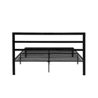 Lit plateforme en acier noir/gris anthracite Queen avec tête de lit, 1 personne