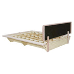 Lit Plateforme Capitonnée Queen Rose/Gris/Beige, 2 Personnes, LED & USB