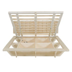 Lit Plateforme Capitonnée Queen Rose/Gris/Beige, 2 Personnes, LED & USB