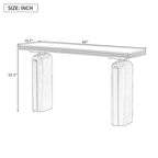 Console en placage incurvé de bois d'acacia 60 - Design minimaliste avec pieds en bois massif