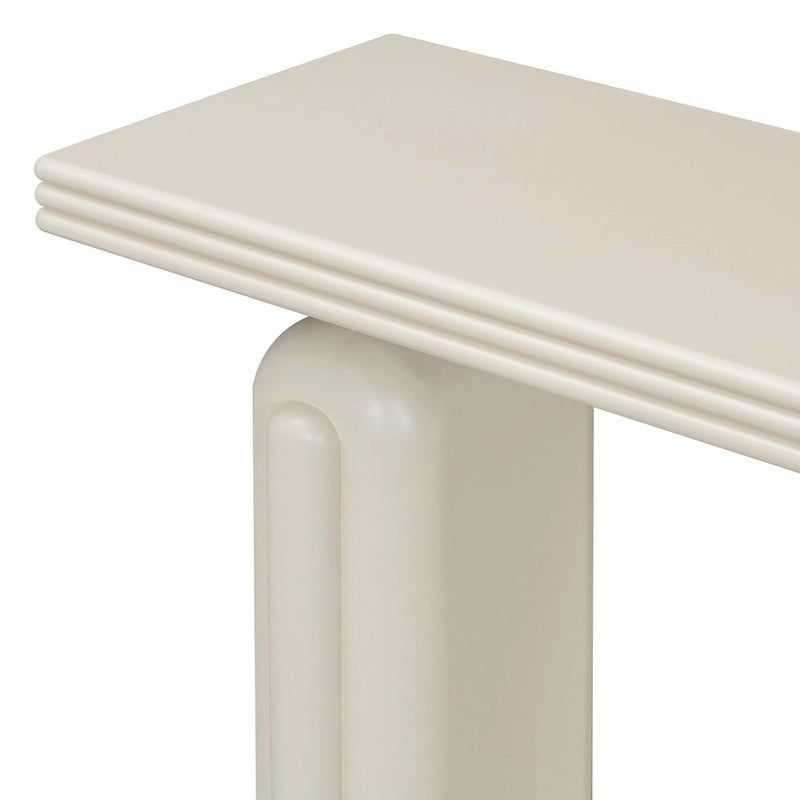 Console en placage incurvé de bois d'acacia 60 - Design minimaliste avec pieds en bois massif