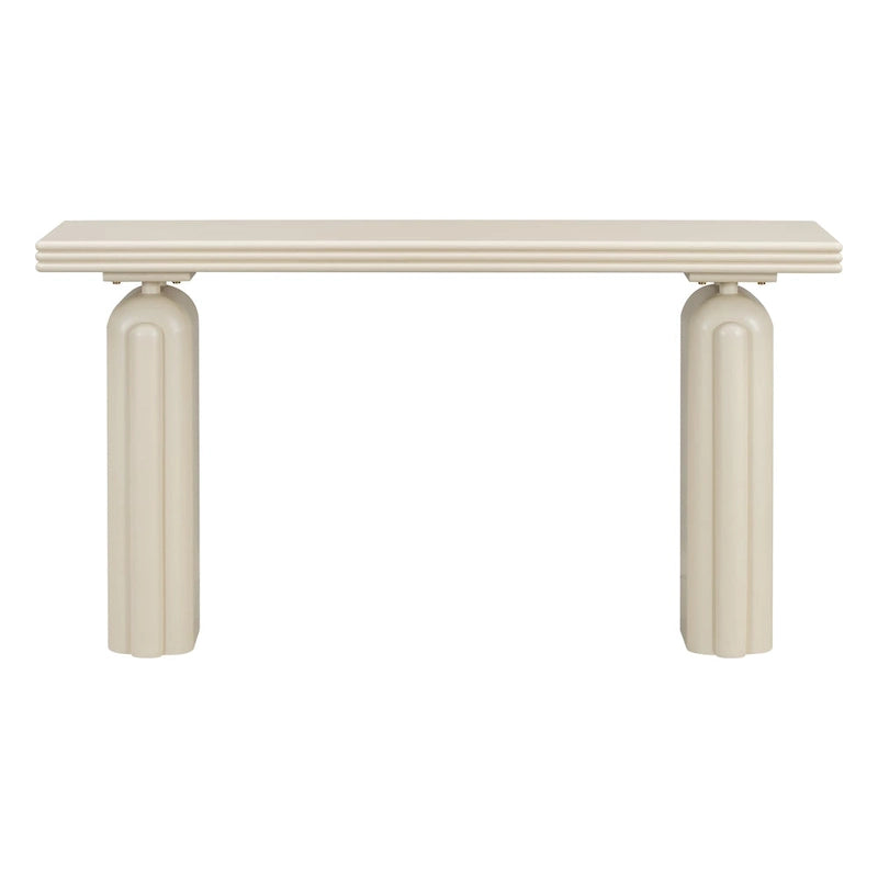 Console en placage incurvé de bois d'acacia 60 - Design minimaliste avec pieds en bois massif