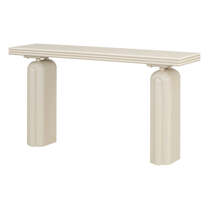 Console en placage incurvé de bois d'acacia 60 - Design minimaliste avec pieds en bois massif