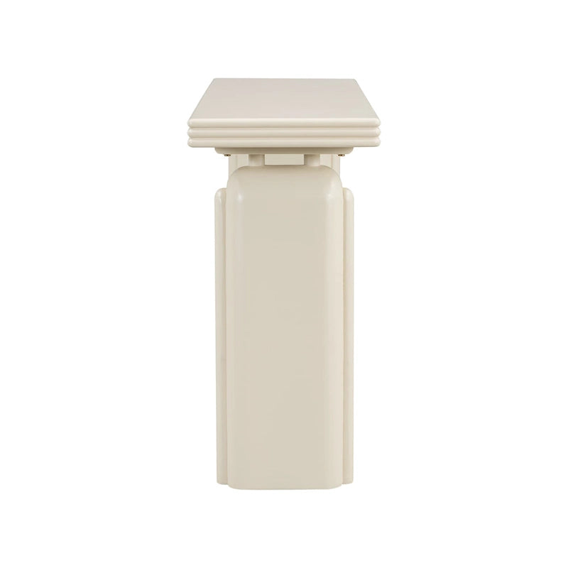 Console en placage incurvé de bois d'acacia 60 - Design minimaliste avec pieds en bois massif