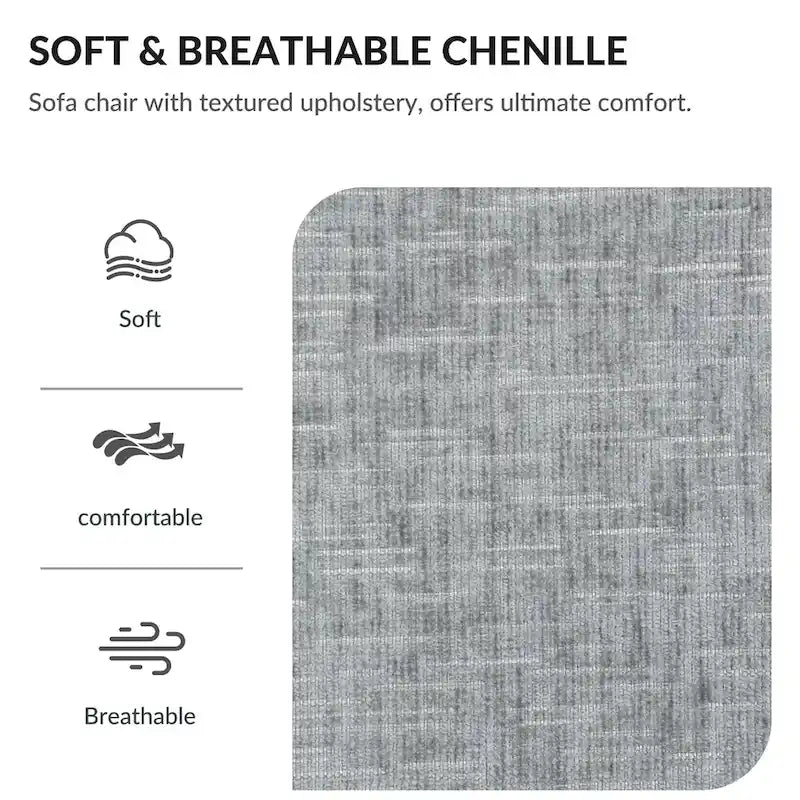 Fauteuil d'appoint surdimensionné en chenille avec pouf, ports de charge USB et canapé-lit convertible