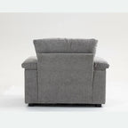 Fauteuil d'appoint surdimensionné en chenille avec pouf, ports de charge USB et canapé-lit convertible