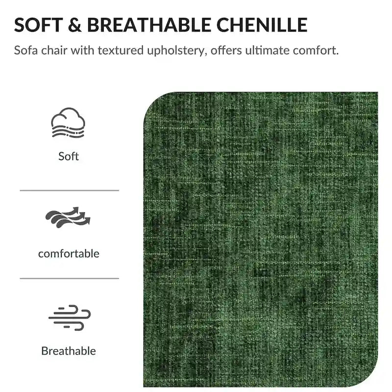 Fauteuil d'appoint surdimensionné en chenille avec pouf, ports de charge USB et canapé-lit convertible