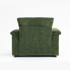 Fauteuil d'appoint surdimensionné en chenille avec pouf, ports de charge USB et canapé-lit convertible