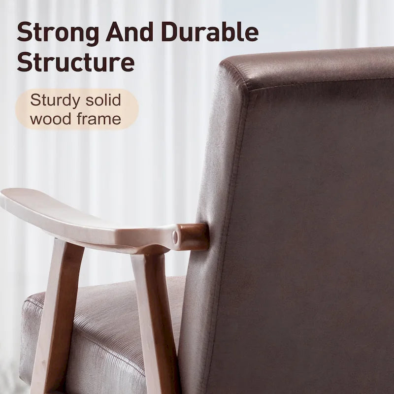 Fauteuil d'appoint brun foncé du milieu du siècle, une place
