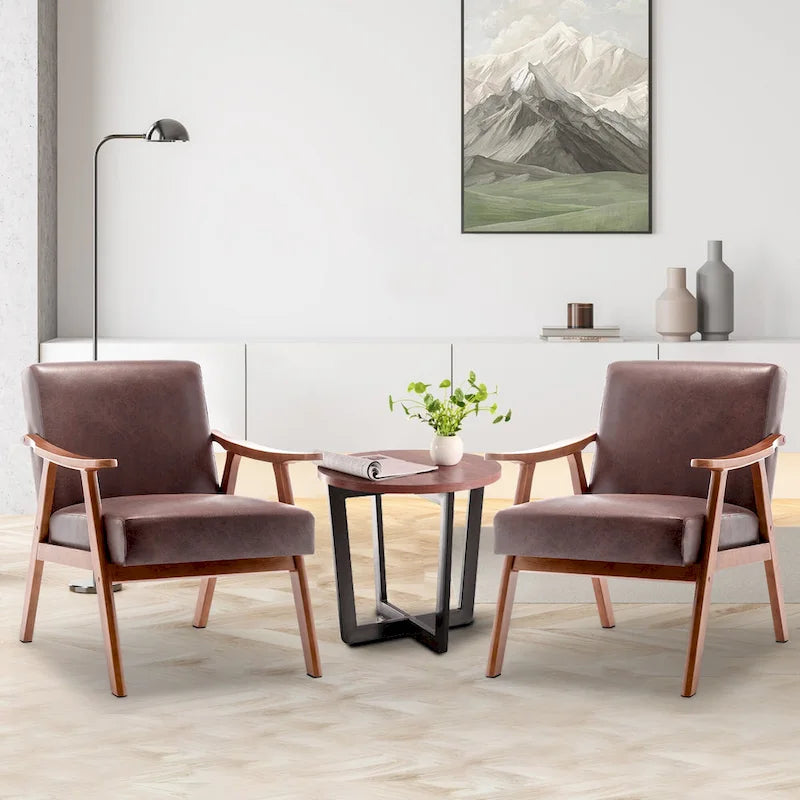 Fauteuil d'appoint brun foncé du milieu du siècle, une place