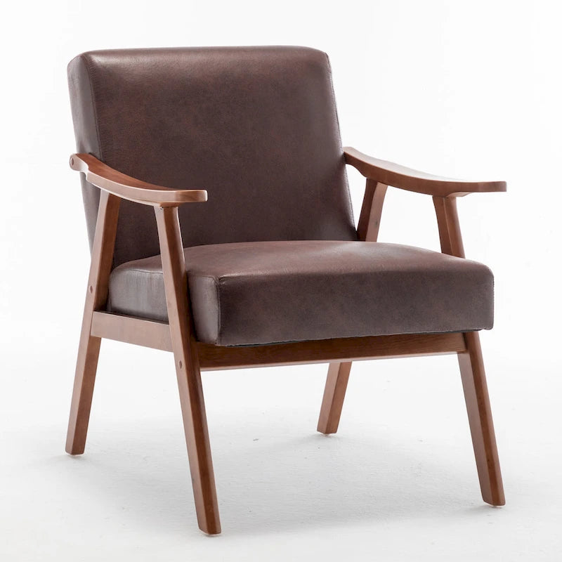 Fauteuil d'appoint brun foncé du milieu du siècle, une place