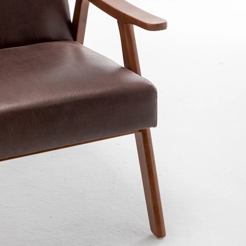 Fauteuil d'appoint brun foncé du milieu du siècle, une place