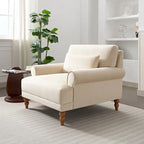 Fauteuil d'appoint en velours beige de 37,8 po