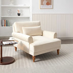 Fauteuil d'appoint en velours beige de 37,8 po