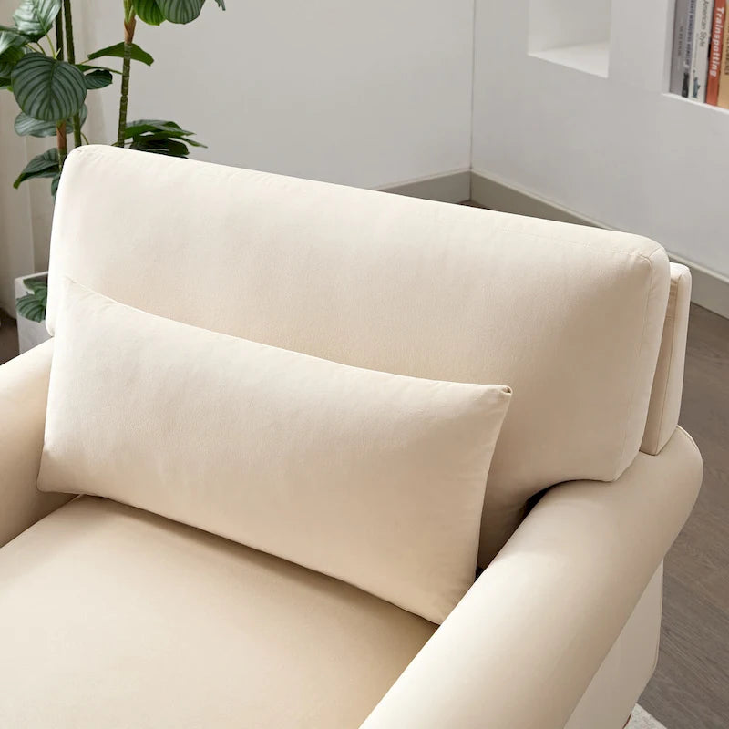 Fauteuil d'appoint en velours beige de 37,8 po