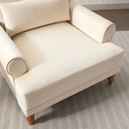 Fauteuil d'appoint en velours beige de 37,8 po