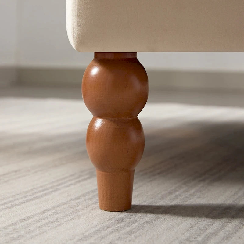 Fauteuil d'appoint en velours beige de 37,8 po