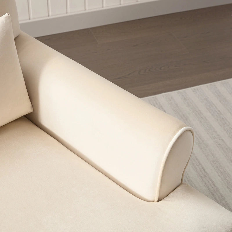 Fauteuil d'appoint en velours beige de 37,8 po