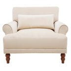 Fauteuil d'appoint en velours beige de 37,8 po