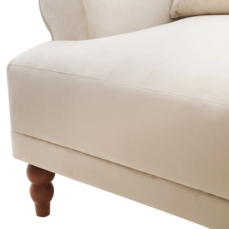 Fauteuil d'appoint en velours beige de 37,8 po