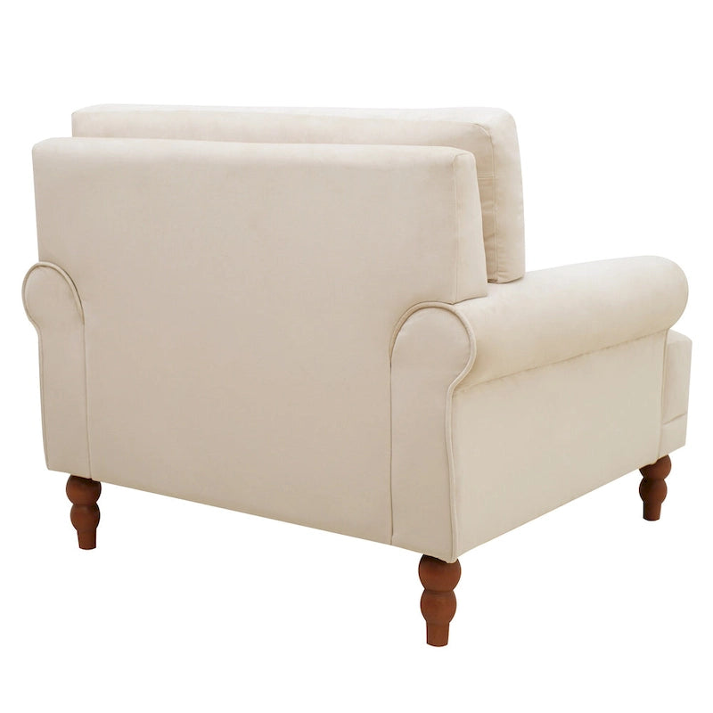 Fauteuil d'appoint en velours beige de 37,8 po