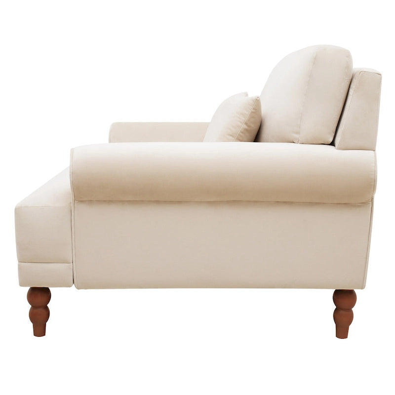Fauteuil d'appoint en velours beige de 37,8 po