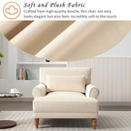 Fauteuil d'appoint en velours beige de 37,8 po