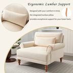 Fauteuil d'appoint en velours beige de 37,8 po