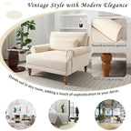 Fauteuil d'appoint en velours beige de 37,8 po