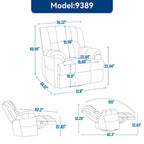 Fauteuil inclinable manuel vert surdimensionné avec pivotement, basculement et revêtement en tissu