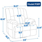 Fauteuil inclinable manuel vert surdimensionné avec pivotement, basculement et revêtement en tissu