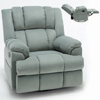 Fauteuil inclinable manuel vert surdimensionné avec pivotement, basculement et revêtement en tissu