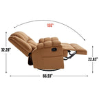 Fauteuil inclinable manuel vert surdimensionné avec pivotement, basculement et revêtement en tissu