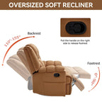 Fauteuil inclinable manuel vert surdimensionné avec pivotement, basculement et revêtement en tissu