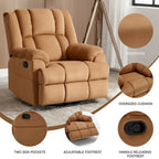 Fauteuil inclinable manuel vert surdimensionné avec pivotement, basculement et revêtement en tissu