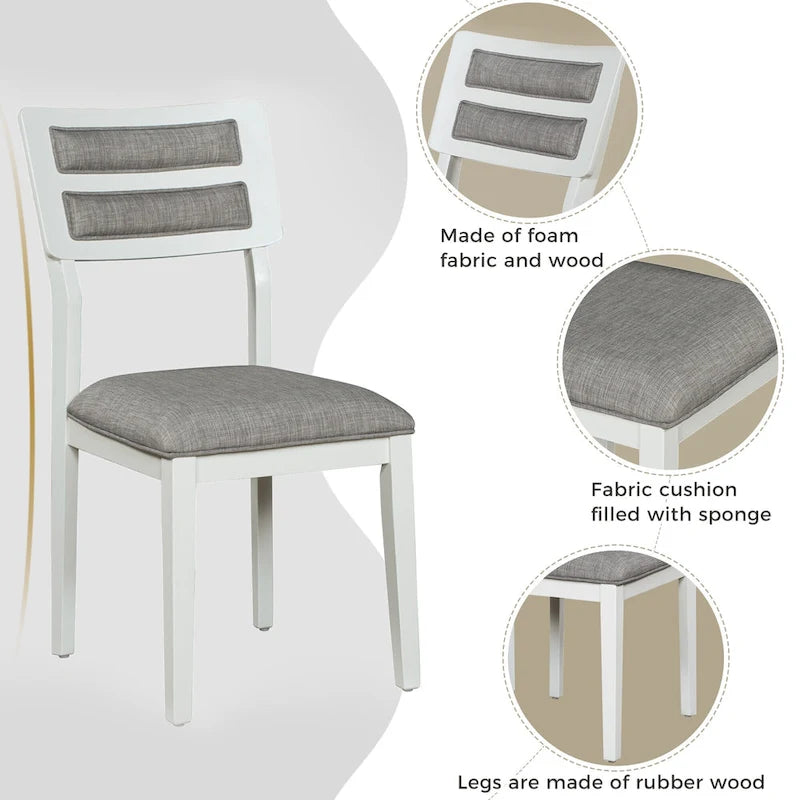 Ensemble de salle à manger 6 pièces en bois avec 4 chaises et un banc