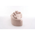 Canapé courbé en mousse Gris / Bleu Ancien / Beige / Blanc / Vert / Orange / Marron Ancien, 4 places, avec 4 oreillers